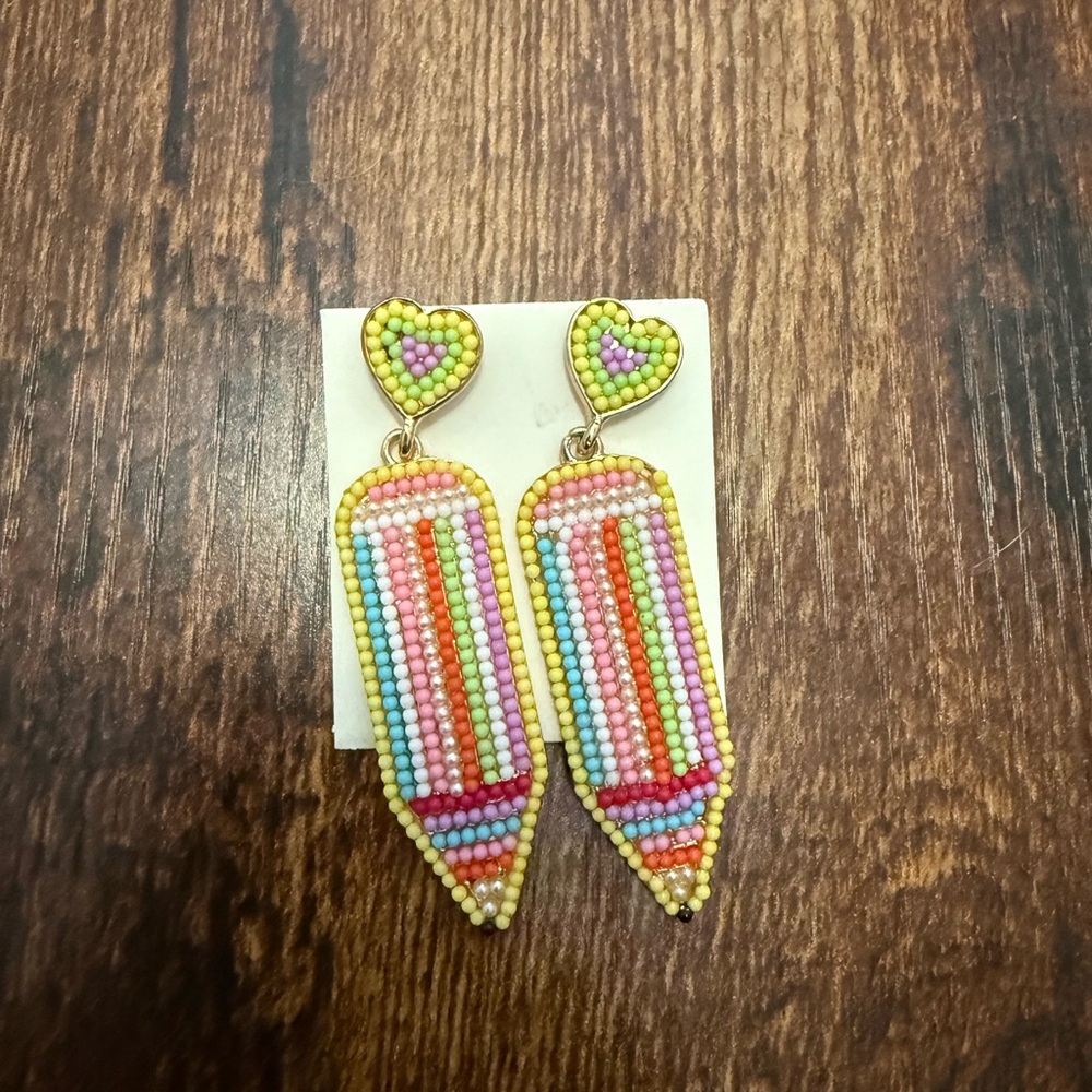 Colorful Beaded Teacher Earrings